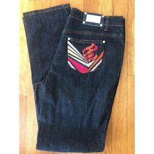 Rocawear Womens Size 14 Blue Jeans Embroidered Back Pockets